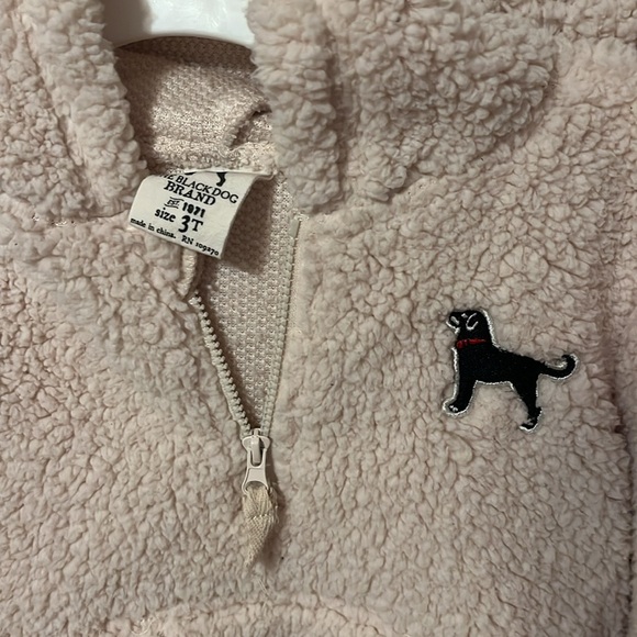 Little kids Black Dog Sherpa fleece hooded sweatshirt size 3t - Picture 2 of 4